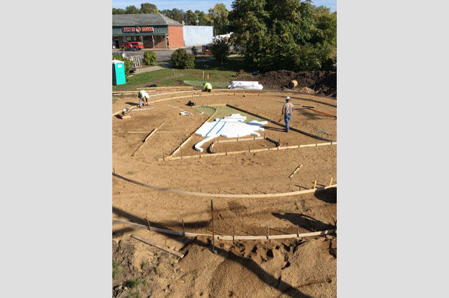 layout of colored concrete pattren